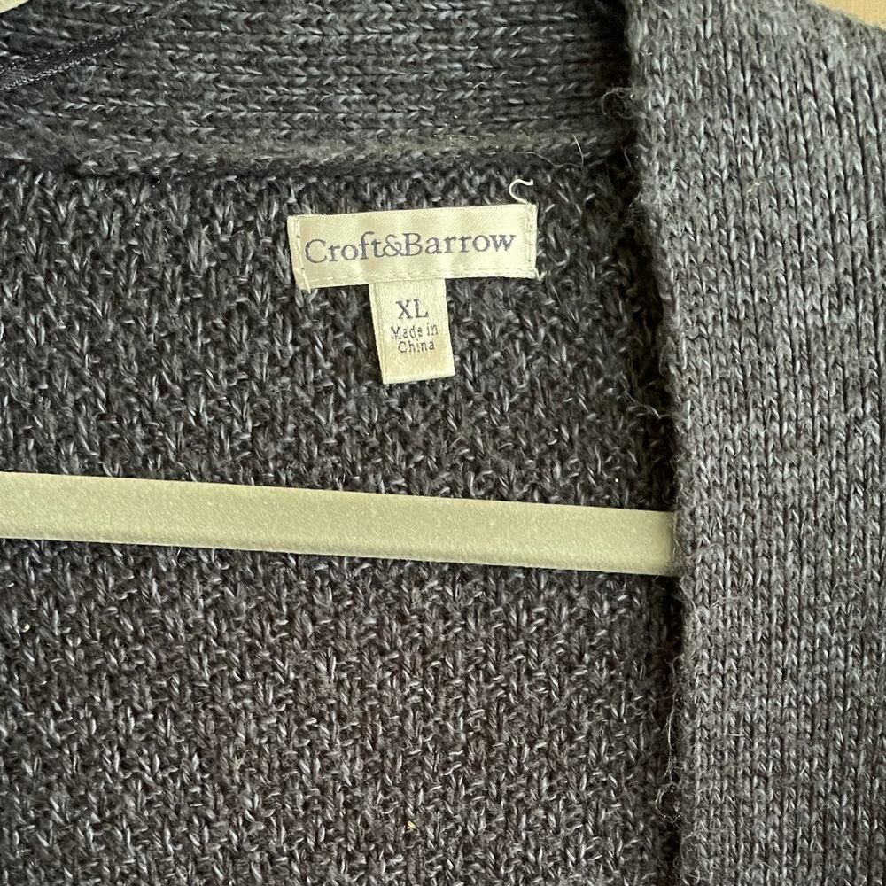 Croft & Barrow Blue Crochet Long Cardigan XL - Picture 6 of 16